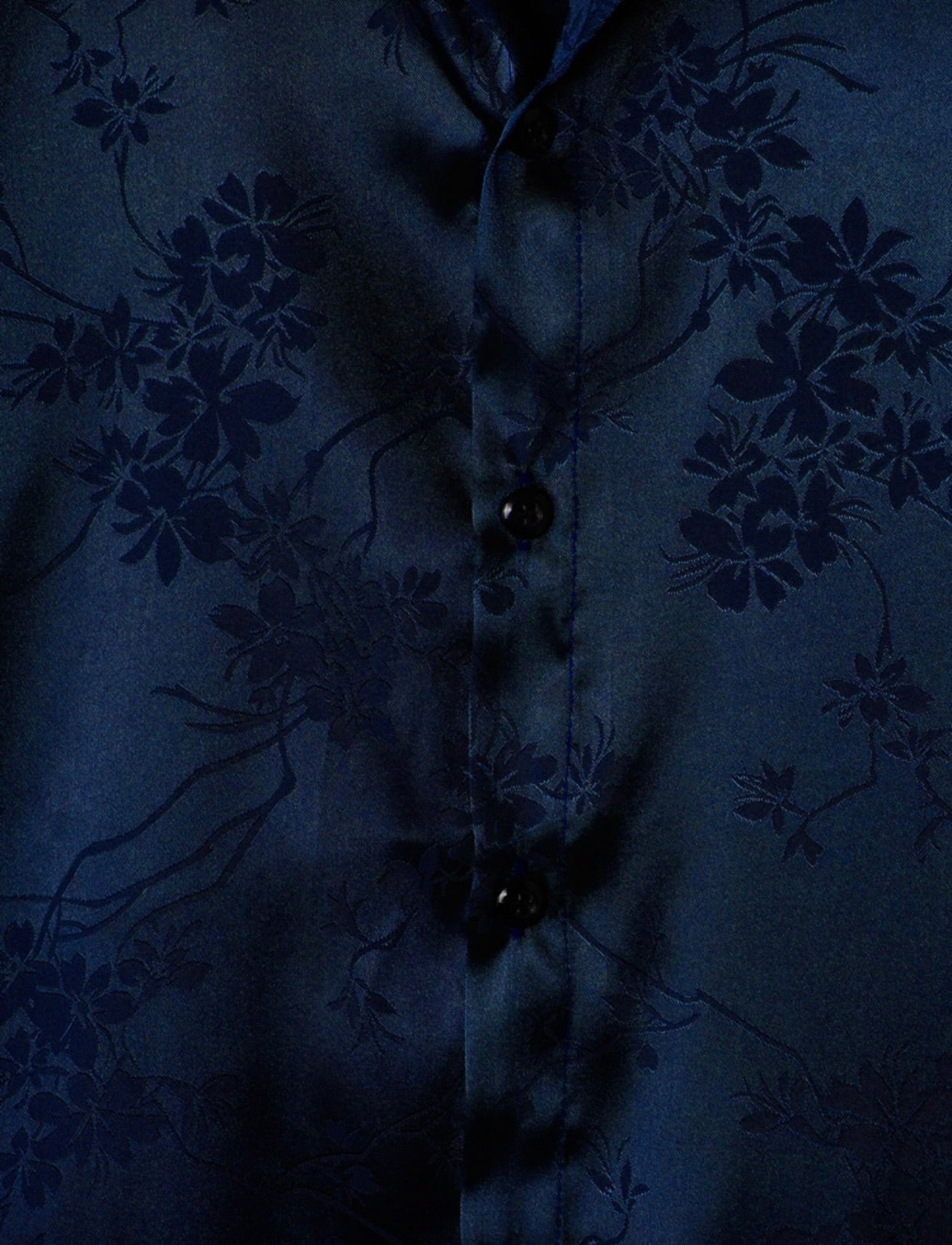 Camisa Floral Jacquard de Satén