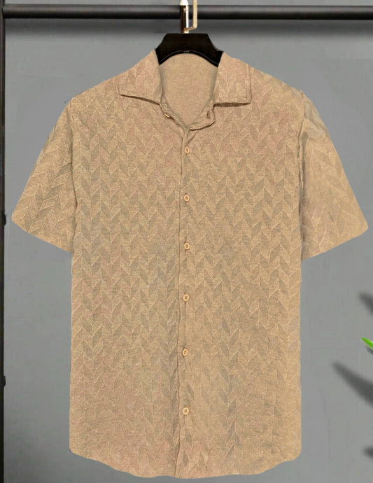 Camisa color Beige CAMARO Tejido Texturizado