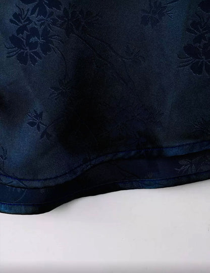 Camisa Floral Jacquard de Satén