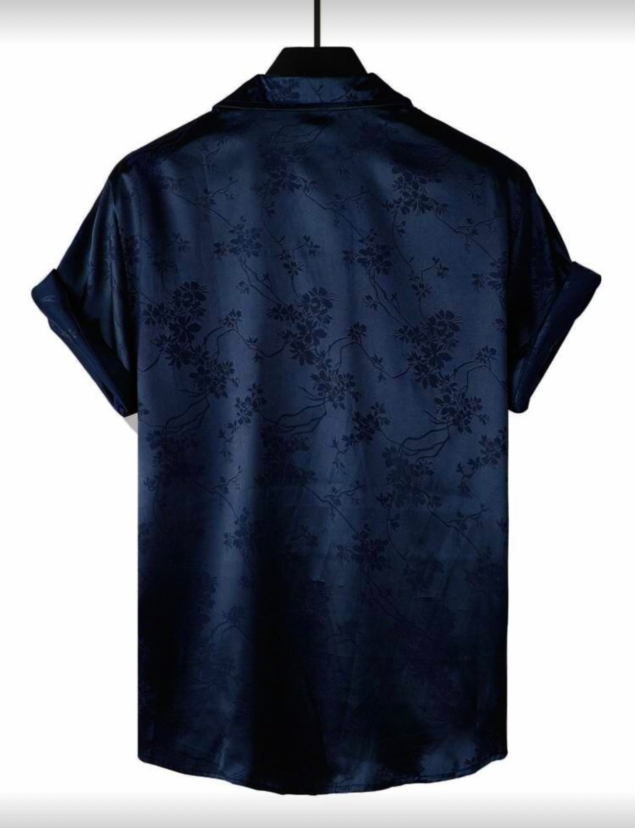 Camisa Floral Jacquard de Satén