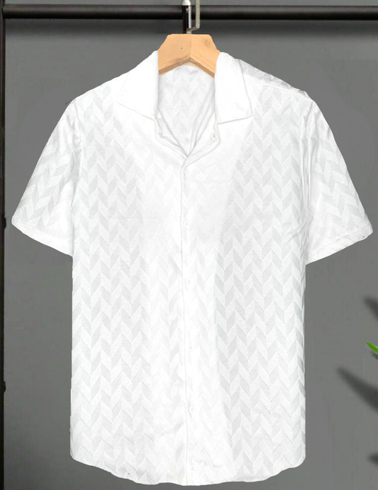 Camisa CAMARO color Blanco Perla Tejido Texturizado