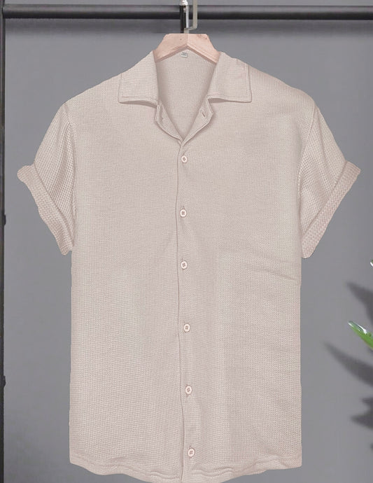 Camisa WAFLE CAMARO color beige claro