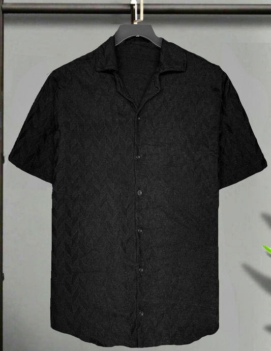 Camisa Negra CAMARO Tejido Texturizado