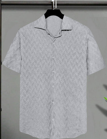 Camisa CAMARO color Gris Claro Tejido Texturizado