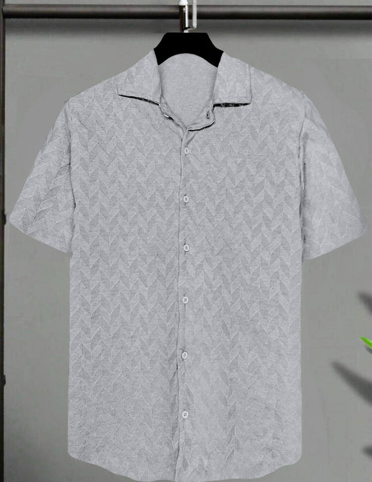 Camisa CAMARO color Gris Claro Tejido Texturizado