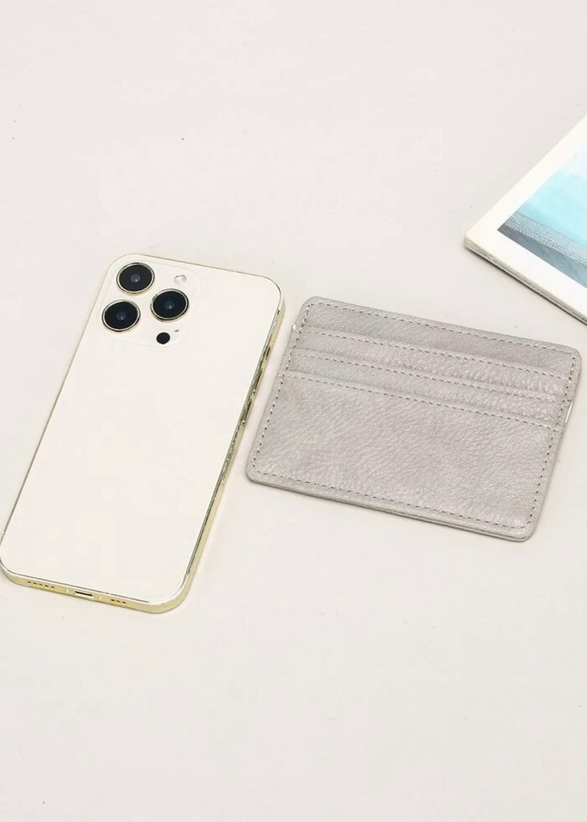 Cartera de tarjetas de Saffiano PU