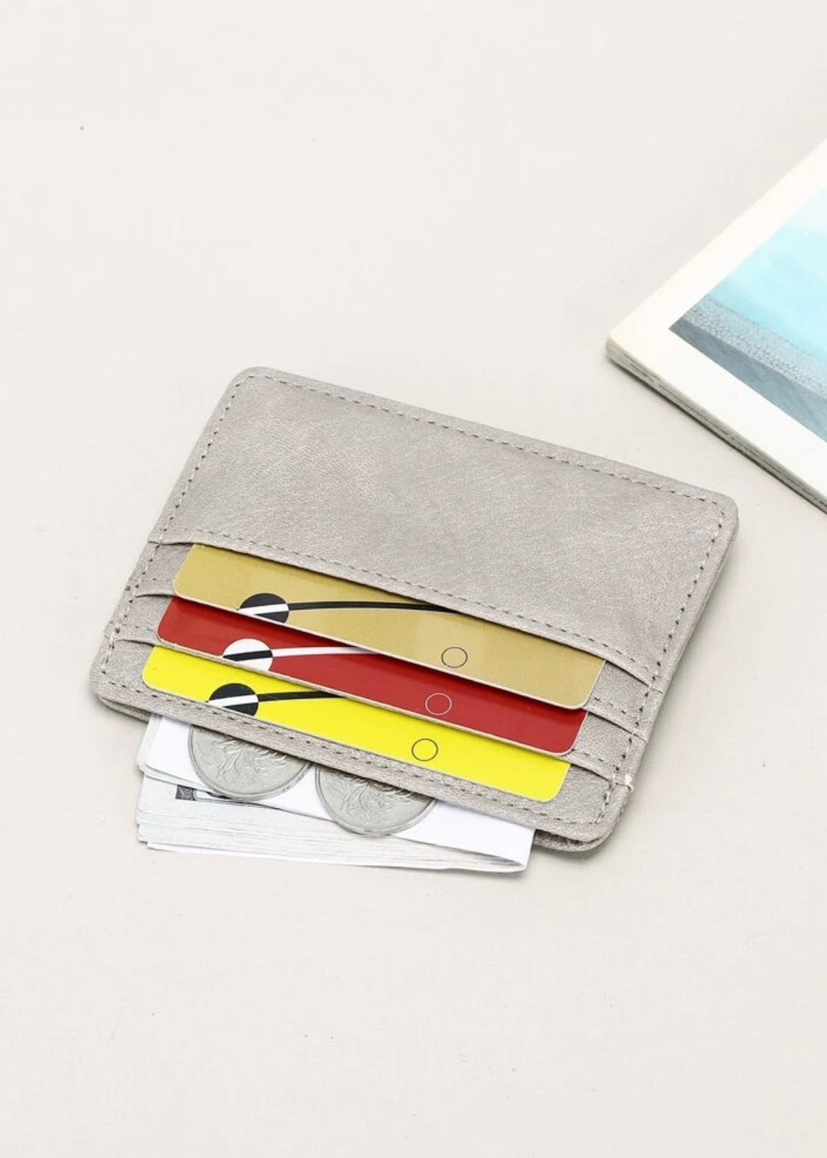 Cartera de tarjetas de Saffiano PU