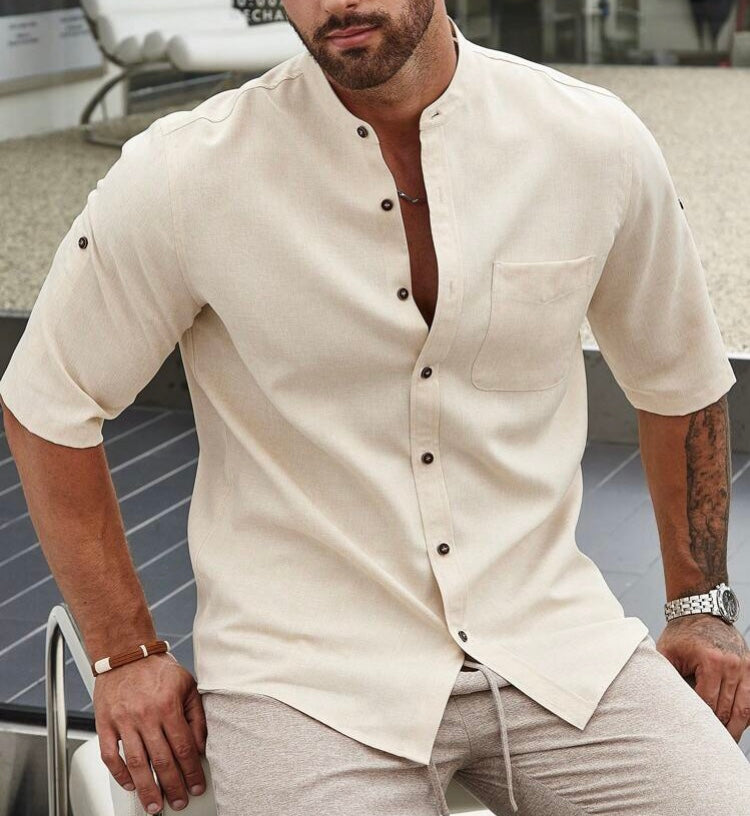 MFNT Homme Camisa Holgada PARCH