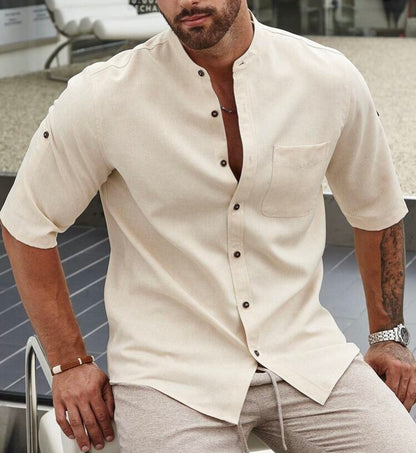 MFNT Homme Camisa Holgada PARCH