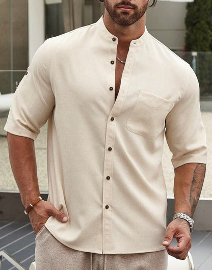 MFNT Homme Camisa Holgada PARCH