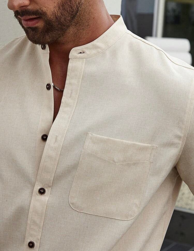 MFNT Homme Camisa Holgada PARCH