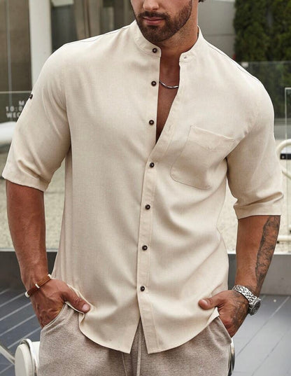 MFNT Homme Camisa Holgada PARCH