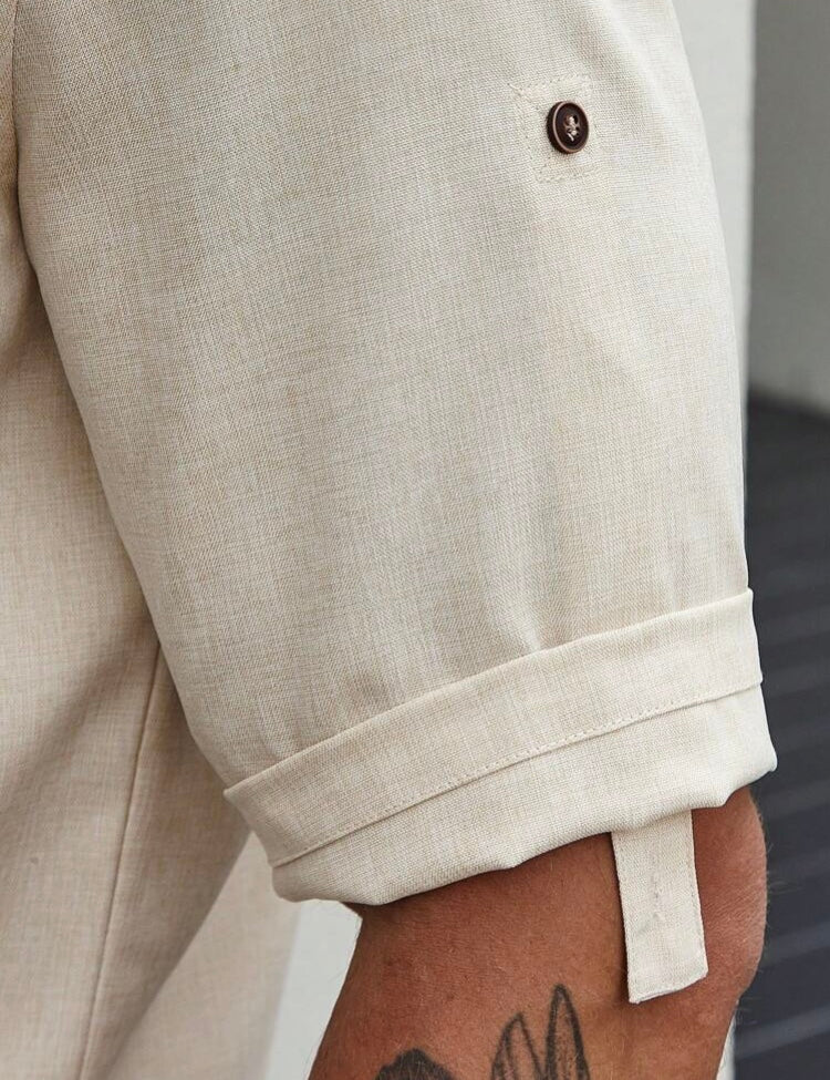 MFNT Homme Camisa Holgada PARCH