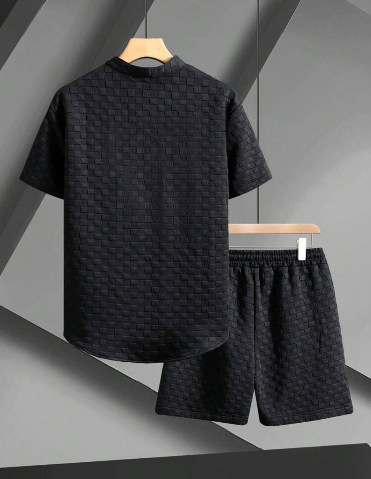 Conjunto Camisa + Short con Textura Sólida