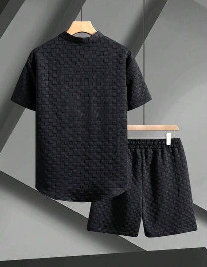 Conjunto Camisa + Short con Textura Sólida