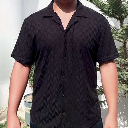 Camisa Negra CAMARO Tejido Texturizado