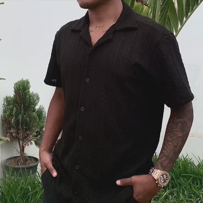 Camisa Negra Trenzada CAMARO