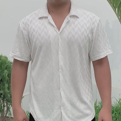 Camisa CAMARO color Blanco Perla Tejido Texturizado