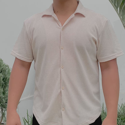 Camisa WAFLE CAMARO color beige claro